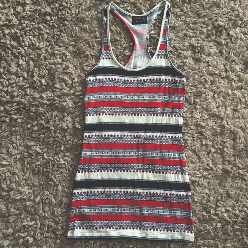 Torn by Ronny Kobo Stripe Tank Top size small
